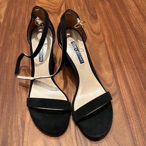 NWT Stuart Weitzman NearlyNude Strap Sandal black suede